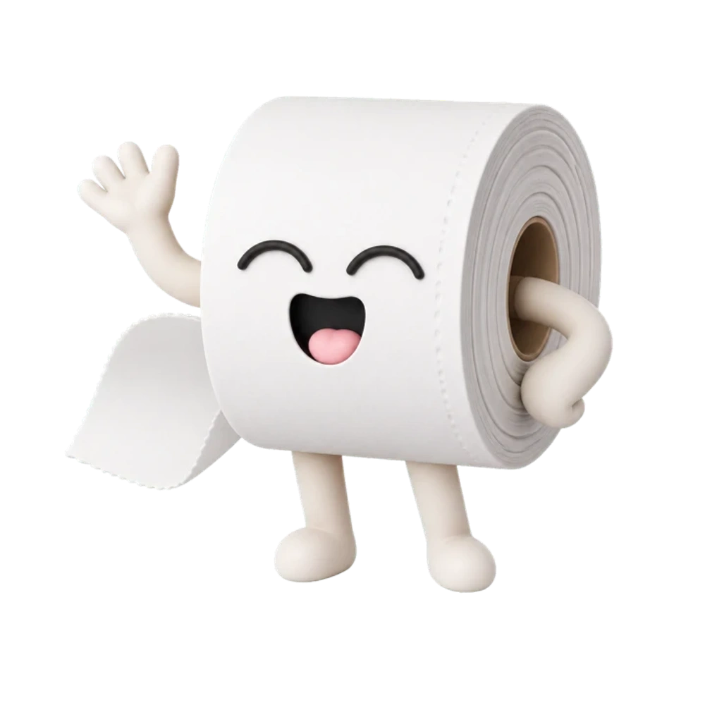 mascotte papier toilet